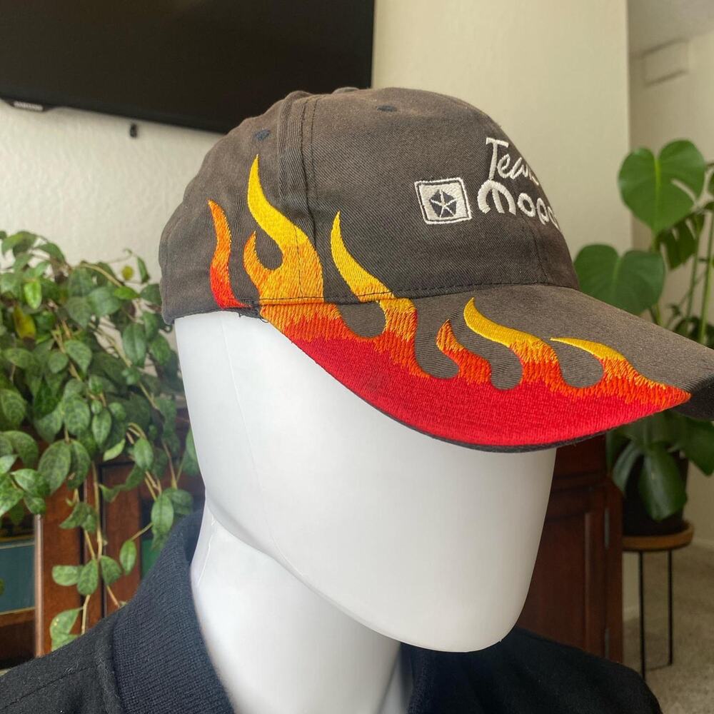 Brown and red Mopar Embroidered Flame Dad Hat
